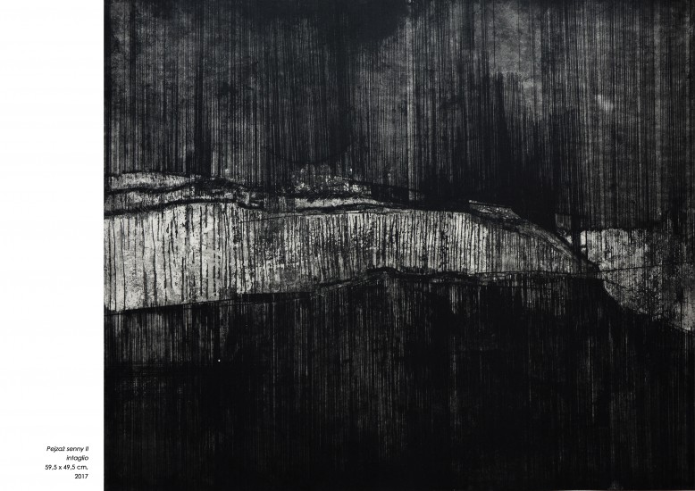 Pejzaż senny II  | intaglio | 59,5x49,5 cm